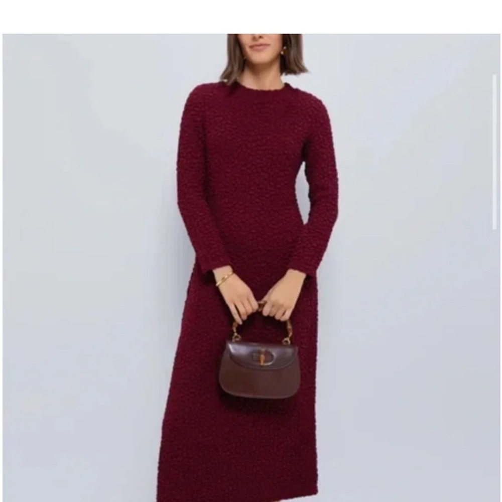 Hyacinth House Madison Burgundy Textured Dress Size XXS